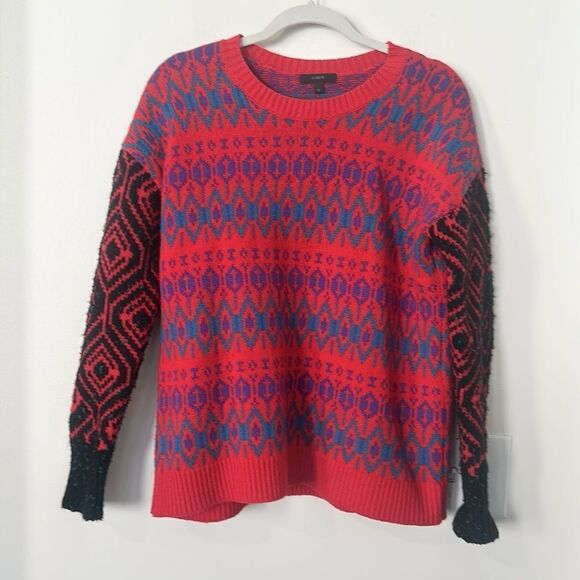 J. Crew Chunky Fair Isle Lambswool Sweater S - Picture 1 of 7